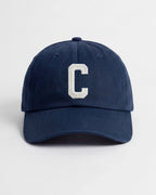 Harbour Monogram Navy cotton cap with embroidered letter C by Baron & Buck
