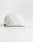 Harbour Monogram White cotton cap with embroidered letters. Back view by Baron & Buck.
