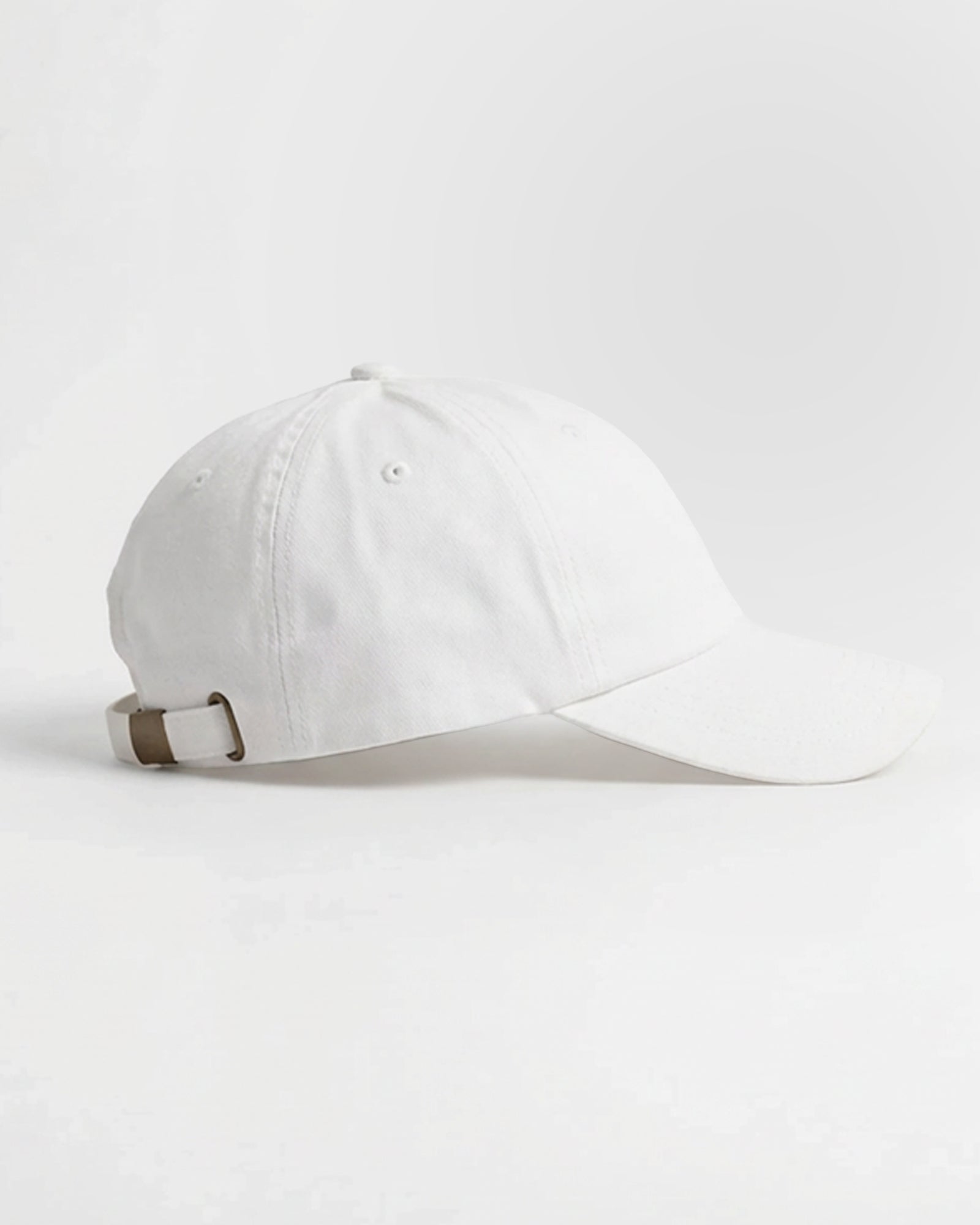 Harbour Monogram White cotton cap with embroidered letters. Back view by Baron & Buck.